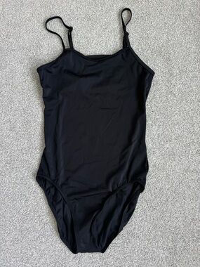 Weissman Black Leotard with Adjustable Straps